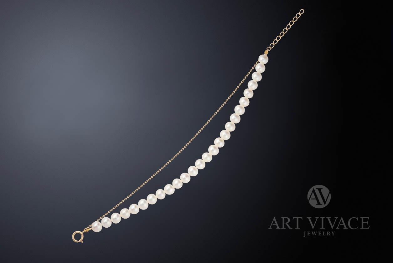 Bracelet pearl strand/silver